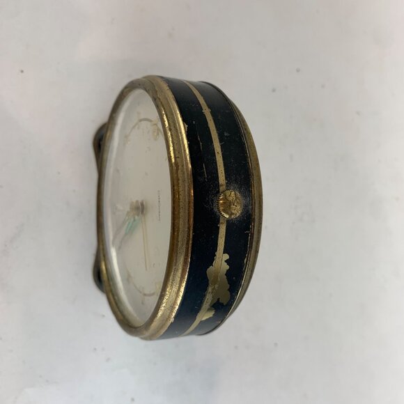 Vintage Overocean Eight Day Alarm Clock West Germany Brass - Picture 7 of 8